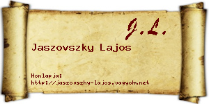 Jaszovszky Lajos névjegykártya